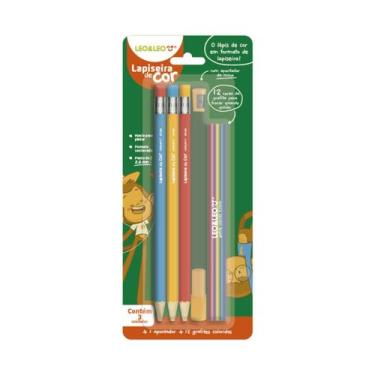 Imagem de Lapiseira de Cor 2.6mm 3 Lapiseiras + 12 Grafites Coloridos - Leo&Leo