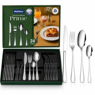 Imagem de Conjunto de Talheres Prime Inox, 24 Peças, Aço Inoxidável, Prata - FRA