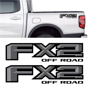 Imagem de Par de Adesivos Decorativos FX2 Off Road Cinza Vinil Brilho sem Resina Automotivo Teu Adesivo