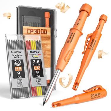 Imagem de Conjunto de Lápis de Carpinteiro Mecânico Nicpro CP3000 2,8 mm