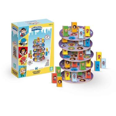 Imagem de Brinquedo Educativo DC Super Friends Equilibra Mad de Madeira com Habilidades Motoras Nig Brinquedos