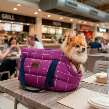 Imagem de Bolsa transporte aberta para pet cachorros cães e gatos Estilo Square 