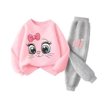 Imagem de Conjunto De Moletom Com Capuz De Manga Longa Para Meninas, Pullover De