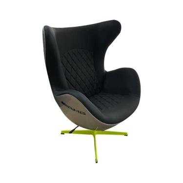 Imagem de Poltrona Decorativa Egg Chair Mercedes Amg G53 Cinza-verde para Ambiente Moderno Gran Belo
