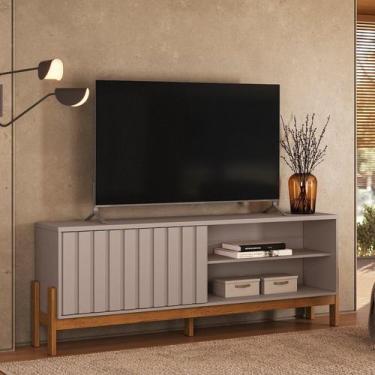 Imagem de Rack para Tv até 75 Polegadas Bancada New Aurora Grigio Marrom Canela 