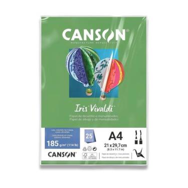 Imagem de Papel Canson Iris Vivaldi 185 g/m² A4 25 Fls Verde Claro