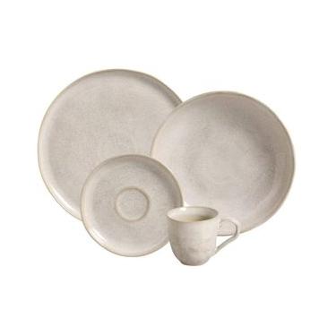 Imagem de Aparelho de Jantar 16 Peças Porto Brasil Cerâmica Off White Bio Latte Mesa Posta