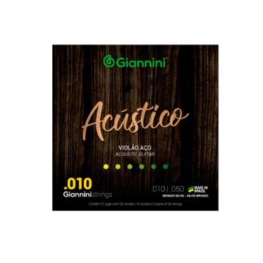 Imagem de Encordoamento Giannini P/violão Aço Bronze 65/35 0.010" Geswam