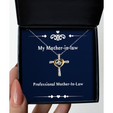 Imagem de SpreadPassion Presentes de sogra para mãe, sogra profissional, colar de dança cruzada de sogra agradável, da filha, Zinco banhado a prata