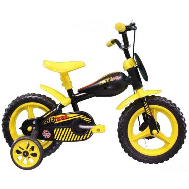 Imagem de Bicicleta Aro 12 Tracktor Com Tanque Preta/amarela Track Bikes Multicor