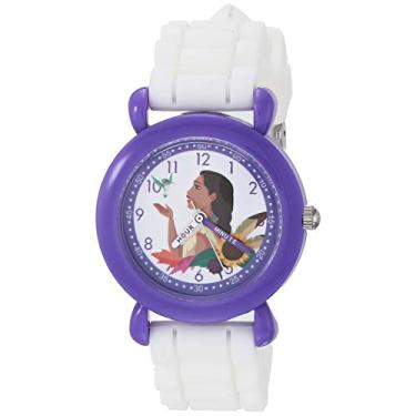 Imagem de Disney Relógio Analógico de Quartzo para Meninas Princesa com Alça de Silicone, Branco, 16 (Modelo: WDS000882)