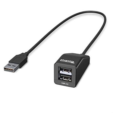 Imagem de Plugable Divisor USB 2 em 1 com duas portas USB 2.0, compatível com Windows, Linux, macOS, Chrome OS, Hub USB multiportas para laptops