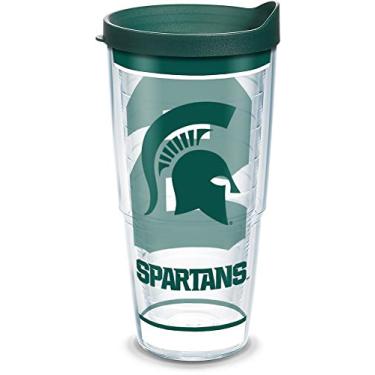 Imagem de Tervis Feito nos EUA com parede dupla do estado de Michigan University MSU Spartans copo isolado mantém as bebidas frias e quentes, garrafa de água de 700 ml, tradição