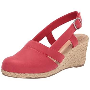 Imagem de Easy Street Sandália Feminina Stargaze Wedge Plataforma Anabela, Sandálias, Vermelho, 6.5 X-Wide