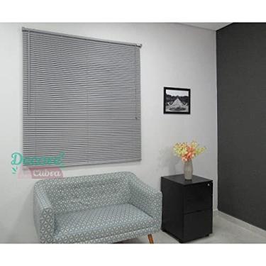 Imagem de Persiana Horizontal PVC 25mm BLOCK Cinza - 140cm Largura x 160cm Altura