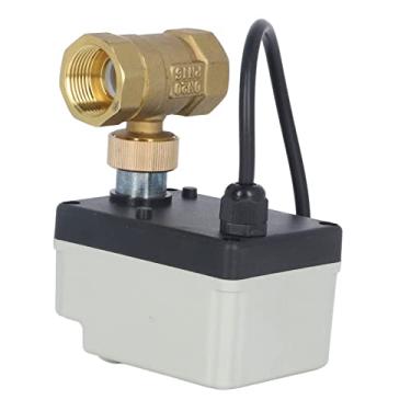 Imagem de Válvula de esfera elétrica, válvula de esfera motorizada normalmente fechada de 3/4" DC12-24V latão ABS fácil fiação IP54 para água