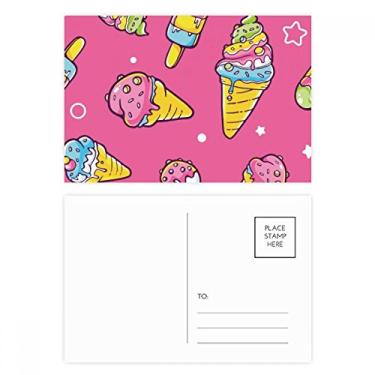 Imagem de Conjunto de cartão postal Star Pink Sugar Picolé Ice Cream para aniversário e envio de cartão de agradecimento