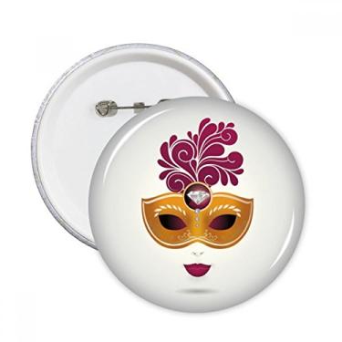 Imagem de Emblema feminino cabeça feliz carnaval de Veneza alfinetes redondos crachá botão decoração acessório 5 peças