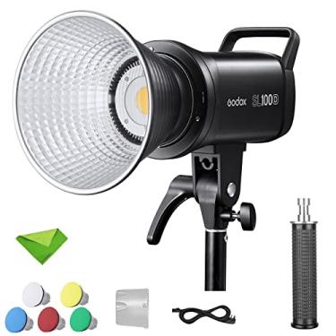 Imagem de Godox SL100D Luz de vídeo LED Luz do dia 100W 5600K CRI 96 TLCI 97, 8 Luzes FX Studio LED Luzes de filme de vídeo contínuo Bowens Mount para vídeo ao vivo, produção comercial