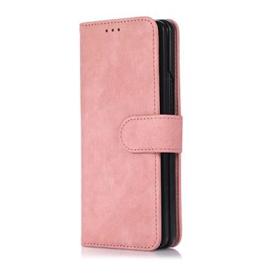 Imagem de Capa de telefone de carteira transversal para Samsung Galaxy Z Fold 4 3 5G Slot de cartões de crédito tampa traseira de couro com cordão & Suporte de caneta, rosa, para Galaxy Z Fold4 5G