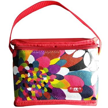 Imagem de Frasqueira Termica Pequena Feminina Para Marmitas E Bebidas Vermelho Floral