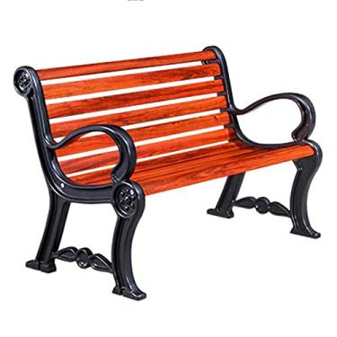 Imagem de KIZQYN Banco de jardim banco de parque ao ar livre 122/152 cm banco de lazer ao ar livre com encosto e apoios de braço banco de jardim completo de fibra de carbono para bancos externos de 3 pessoas (cor: latão, tamanho: 122 * 64,5 * 81 cm)