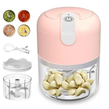 Imagem de Partyreal Processador de Alimentos Mini com Triturador de Alho em Aço Inoxidável, 200ml