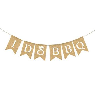 Imagem de Rainlemon Juta Burlap I Do BBQ Banner Casamento Chuveiro Noiva Noivado Festa Decoração Garland