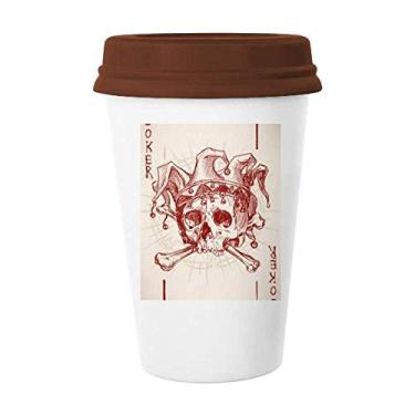 Imagem de Coringa Coringa Coroa Vermelha Esqueleto Cartão Padrão Caneca Café Copo Cerâmica Copo