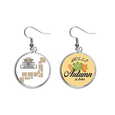 Imagem de Brinco de folha de outono com pingente de orelhas de arquitetura e herança antiga