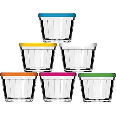 Imagem de Conjunto 6 Potes de Vidro 600ml Nadir Figueredo - Cores sortidas