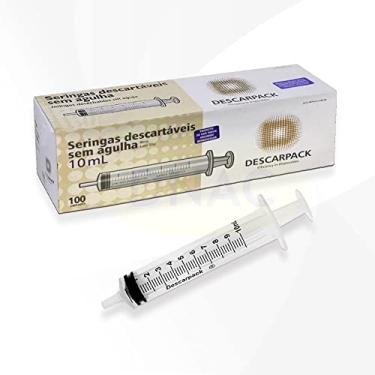 Imagem de Caixa De Seringas 10ml Sem Agulha Bico Luer Slip Descartável Com 100 Unidades - Descarpack