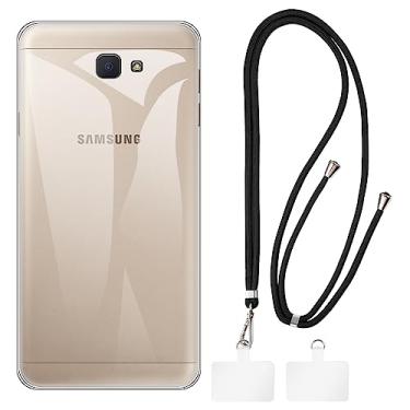 Imagem de Shantime Capa para Samsung Galaxy J7 Prime + cordões universais para celular, pescoço/alça macia de silicone TPU capa amortecedora para Samsung Galaxy On7 2016 (5,5 polegadas)