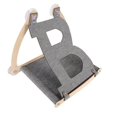 Imagem de Poleiro para Janela de Gato, Seguro, Durável e Fácil de Montar Rede Destacável para Janela de Gato para Pátio para Animais de Estimação para Quarto (Cinza claro)