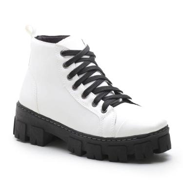 Imagem de Bota Coturno Sola Tratorada Costurada Lk Store Com Cadarço