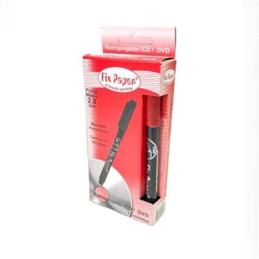 Imagem de Fixpaper Caneta Retroprojetor CD/DVD Vermelha Caixa com 12 Unidades