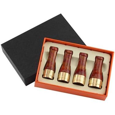 Imagem de Conjunto De Tubos De Charuto De Resina De Cobre Puro, 4 Tamanhos, Conjunto De Bocal De Charuto, Suporte De Filtro De Charuto Portátil, 4 Calibres,Vermelho,Bonny369