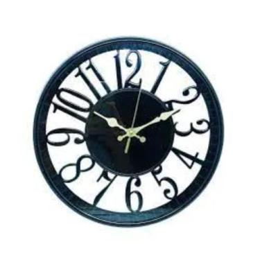 Imagem de Relógio De Parede Redondo Plástico 30,5 Cm X 30,5 Cm X 4,2 Cm - Yins