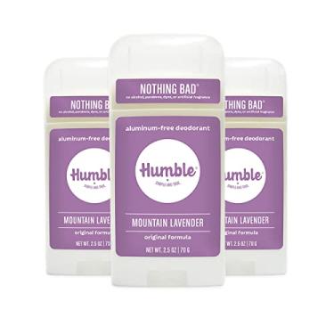 Imagem de Desodorante Humble All Natural, sem alumínio e parabeno, Desodorante masculino e feminino cruelty Free, Mountain Lavender, Pacote com 3