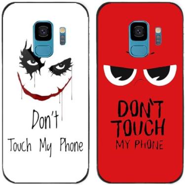 Imagem de 2 peças Smile Don't Touch My Phone impresso TPU gel silicone capa de telefone traseira para Samsung Galaxy todas as séries (Galaxy S9)
