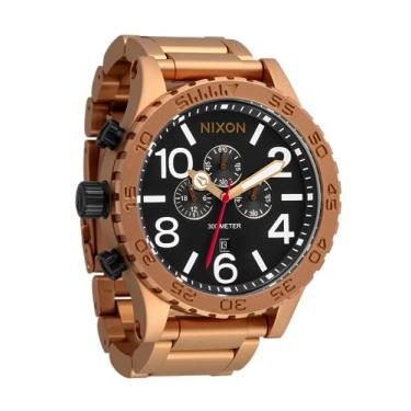 Imagem de NIXON Relógio analógico masculino 51-30 Chrono A1389-300 m resistente à água (mostrador do relógio de 51 mm, pulseira de aço inoxidável de 25 mm), Bronze / Preto, One Size, 51-30 Chrono
