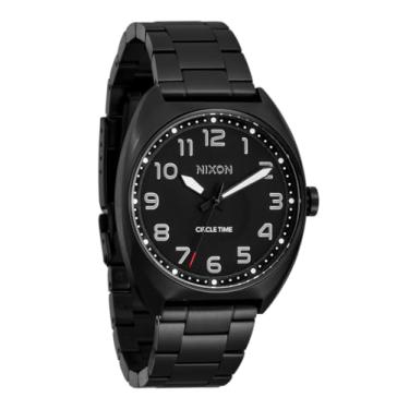 Imagem de NIXON Relógio analógico masculino Mullet A1401-100 m resistente à água (face de 38 mm. Pulseira de aço inoxidável de 20 mm), Preto/preto, One Size, Tainha de aço inoxidável
