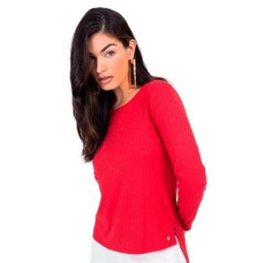 Imagem de Blusa Feminina Rovitex Endless Canelada Mullet Vermelha-Feminino