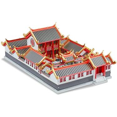 Imagem de Piececool 3D Metal Puzzles, Beijing Siheyuan Courtyards House Model Kits to Build for Adults, Chinese Architecture Building Blocks 3D Puzzle Learning Toys Best Gifts DIY Craft Home Decor - 203 Pcs