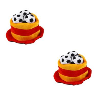 Imagem de 2 peças chapéu de fantasia de futebol bonés e chapéus masculinos chapéu de bola de futebol chapéu de futebol de pelúcia chapéus masculinos chapéu de líder de torcida chapéu de fantasia de futebol chap
