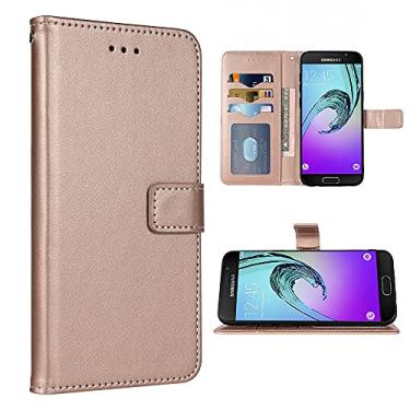 Imagem de FDCWTSH Compatível com Samsung Galaxy A7 2016 capa carteira alça de pulso cordão e suporte de cartão flip de couro acessórios de celular capa de celular fólio para celular Gaxaly 7A SM-A710M mulheres