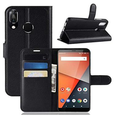 Imagem de NEKOYA Capa Vodafone Smart X9, capa carteira flip de couro PU premium com compartimento para cartão, suporte e fecho magnético [capa interior à prova de choque de TPU] Compatível com Vodafone Smart X9