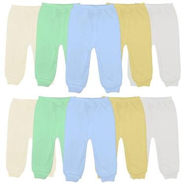 Imagem de Kit 10 Calça Mijão Culote Bebê 100% Algodão Pé Aberto Liso - Koala Bab