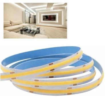 Imagem de Fita LED COB 6500K 12v IP20 5 Metros 18w Sanca Espelho Teto Rebaixado 