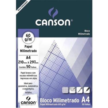 Imagem de Papel Milimetrado A4 63/m2 50 Folhas-Canson